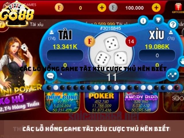 Các lỗ hổng game tài xỉu cược thủ nên biết