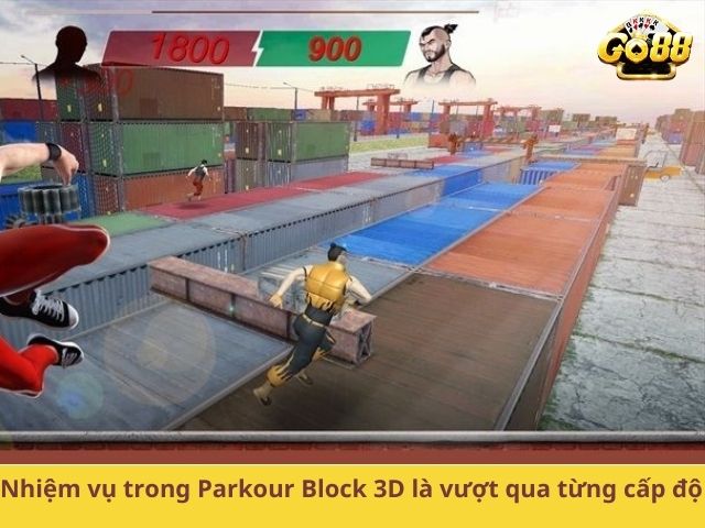 Nhiệm vụ trong Parkour Block 3D là vượt qua từng cấp độ 